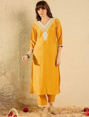 Ethnic Motifs Embroidered Straight Kurta With Trousers & Dupatta 6
