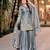 grey color heavy embroidery sequin work kurti sharara set