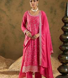 Ethnic Motifs Embroidered Thread Work Kurta with Trousers & Dupatta