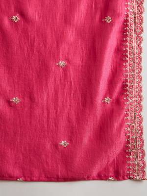 Ethnic Motifs Embroidered Thread Work Kurta with Trousers & Dupatta 4