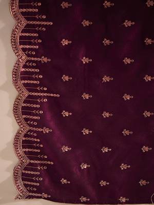 Ethnic Motifs Embroidered Sequinned Straight Kurta With Trousers & Dupatta 4