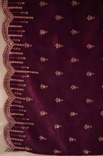Ethnic Motifs Embroidered Sequinned Straight Kurta With Trousers & Dupatta