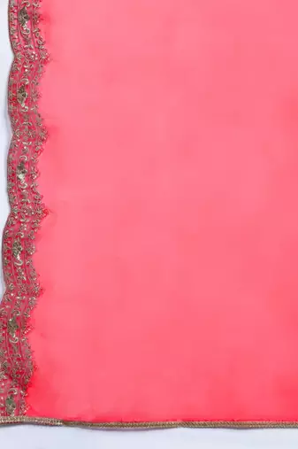 Ethnic Motifs Embroidered Regular Liva Kurta With Trousers & Dupatta