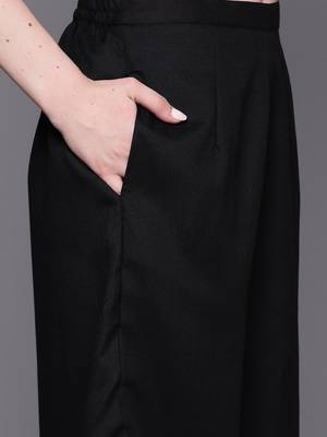 Floral Embroidered Pure Cotton Straight Kurta With Palazzos & Dupatta 3
