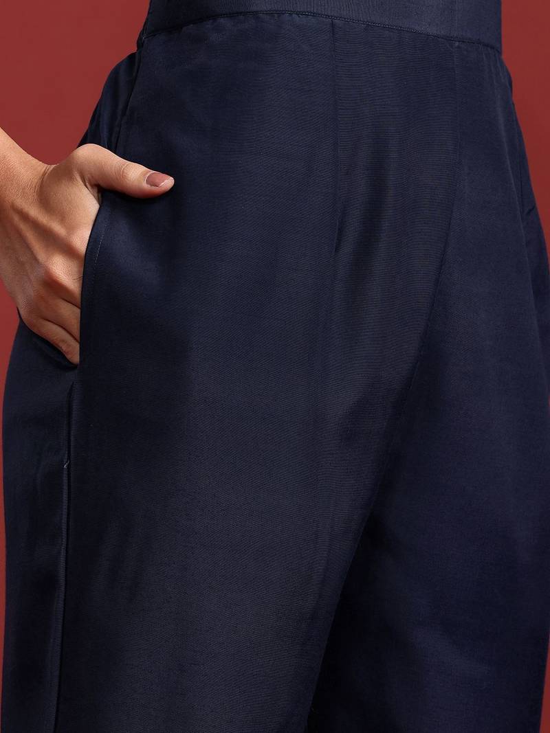 Floral Embroidered Sequinned Kurta With Trousers & Dupatta
