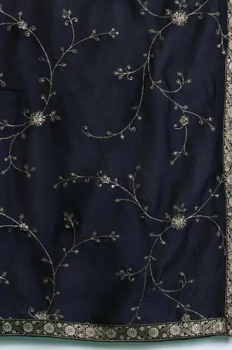 Floral Embroidered Sequinned Kurta With Trousers & Dupatta