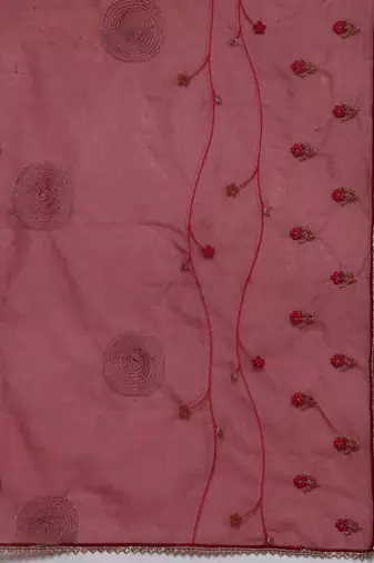 Floral Embroidered Round Neck Three-Quarter Sleeves Thread Work Kurta Set