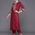 Floral Embroidered Round Neck Three-Quarter Sleeves Thread Work Kurta Set