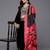 Floral Embroidered V-Neck Three-Quarter Sleeves Straight Velvet Kurta Set