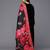 Floral Embroidered V-Neck Three-Quarter Sleeves Straight Velvet Kurta Set