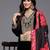 Floral Embroidered V-Neck Three-Quarter Sleeves Straight Velvet Kurta Set