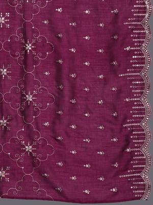 Ethnic Motifs Embroidered Regular Sequinned Kurta with Trousers & Dupatta 4