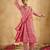 Red Floral Printed V-Neck Thread Work Straight Kurta With Trousers & Dupatta
