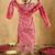 Red Floral Printed V-Neck Thread Work Straight Kurta With Trousers & Dupatta