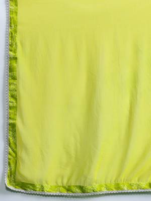 Women Bandhani Printed Empire Thread Work Pure Cotton Kurta with Trousers & With Dupatta 4