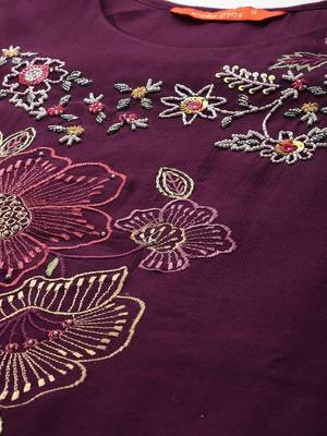 Women Floral Embroidered Regular Beads and Stones Kurta with Trousers & Dupatta 3