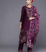 Women Floral Embroidered Regular Beads and Stones Kurta with Trousers & Dupatta