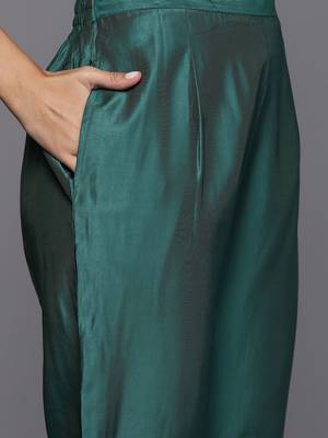 Women Woven Design Kaftan Kurta with Trousers & With Dupatta 4