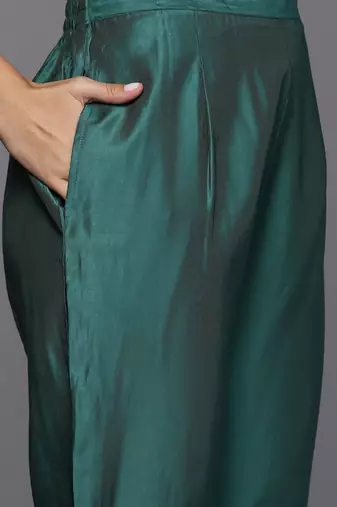 Women Woven Design Kaftan Kurta with Trousers & With Dupatta