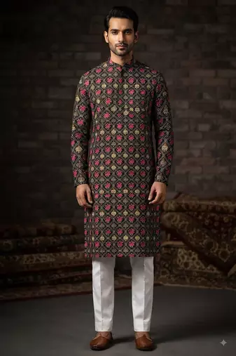 Patola print kurta for men |navratri kurta