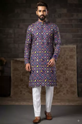 Patola print kurta for men |navratri kurta