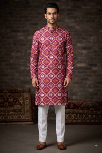 Patola print kurta for men 