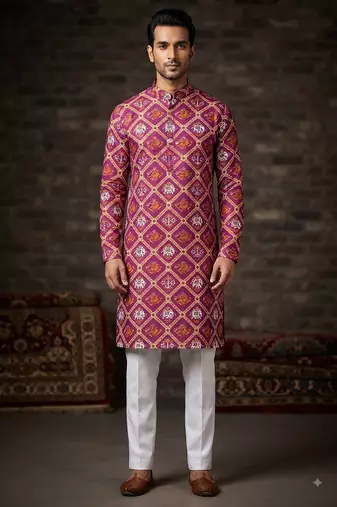 Patola print kurta for men |navratri kurta