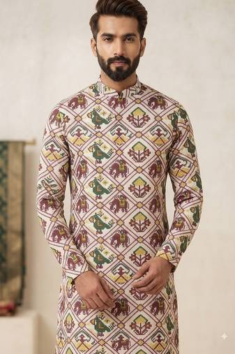 Patola print kurta for men 