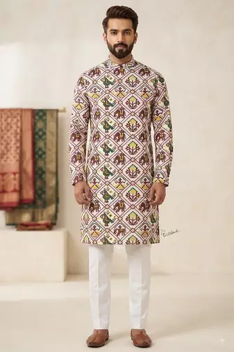 Patola print kurta for men |navratri kurta