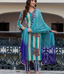 Women Printed Regular Pure Cotton Kurta with Trousers & With Dupatta