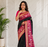 black color zari weaves contrast pallu and designer chaap border dual tone silk blend saree