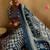 Blue Ethnic Motifs Printed Straight Round Neck Thread Work Pure Cotton Kurta Set