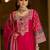 Ethnic Motifs Embroidered Notch Neck Thread Work Kurta With Trousers & Dupatta