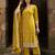 Floral Embroidered Thread Work Kurta With Trousers & Dupatta
