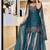 teal embroidery silk blend  full stitched sharara plazo