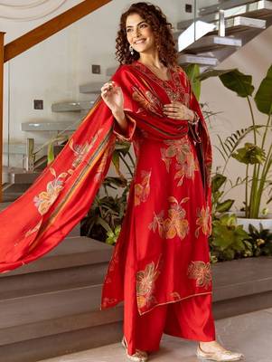 Women Floral Printed Kurta with Palazzos & Dupatta 4