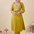 Women Embroidered Regular Thread Work Kurta And Trousers With Dupatta