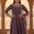 Floral Yoke Design Round Neck Anarkali Kurta With Trousers & Dupatta