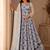 white color thread embroidery work with gpo lace border georgette gown set