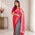 grey color zari weaves contrast pallu and designer chaap border dual tone silk blend saree