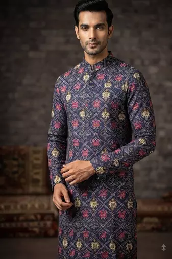Patola print kurta for men |navratri kurta
