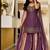 purple embroidery silk blend  full stitched sharara plazo