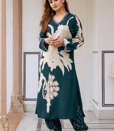 Women Floral Printed Regular Sequinned Kurta with Salwar