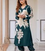 Women Floral Printed Regular Sequinned Kurta with Salwar