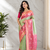 light green color zari weaves contrast pallu and designer chaap border dual tone silk blend saree