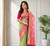 light green color zari weaves contrast pallu and designer chaap border dual tone silk blend saree