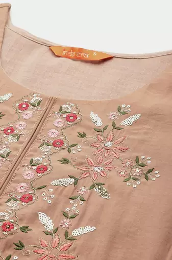 Women Floral Embroidered Regular Thread Work Kurta with Trousers & With Dupatta