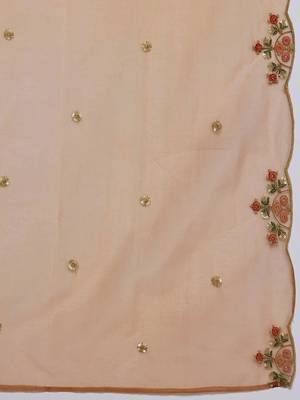 Women Floral Embroidered Regular Thread Work Kurta with Trousers & With Dupatta 5
