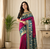 magenta color zari weaves contrast pallu and designer chaap border dual tone silk blend saree