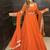 orange embroidery georgette full stitched anarkali suit 